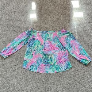 Lily Pulister Adira Silk Off-Shoulder Blouse